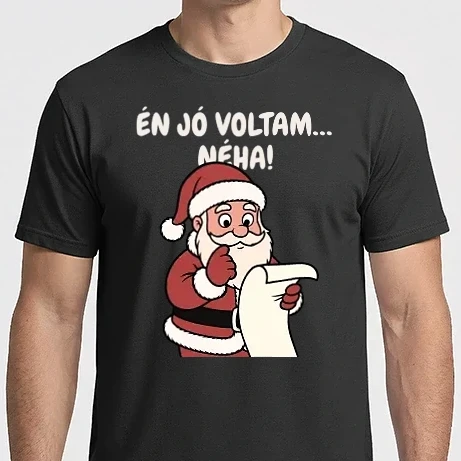 Férfi Imperial póló - Én jó voltam néha - mikulás - karácsony - levél - karácsonyi póló - karácsonyi póló - 