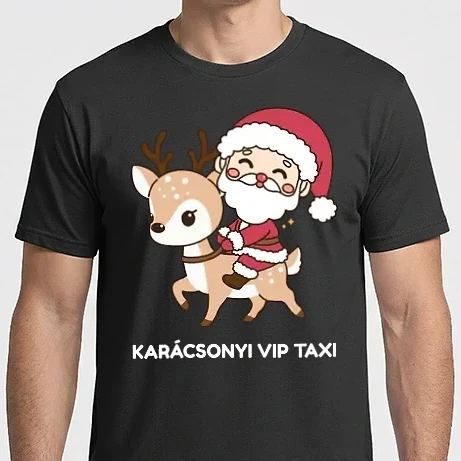 Férfi Imperial póló - Karácsonyi Vip Taxi - télapó - mikulás - rénszarvas - karácsonyi póló - karácsonyi polo - 