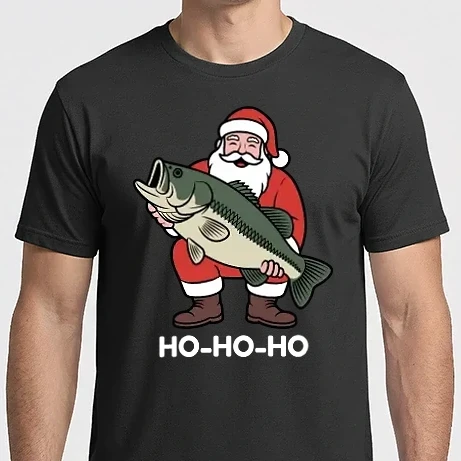 Férfi Imperial póló - HO-HO-HO - hal - horgász - karácsonyi ajándék horgászoknak - mikulás - karácsonyi póló - karácsonyi polo