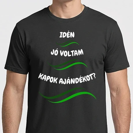 Férfi Imperial póló - Idén jó voltam kapok ajándékot? - mikulás - mikulás ajándék -  - karácsonyi póló - karácsonyi polo