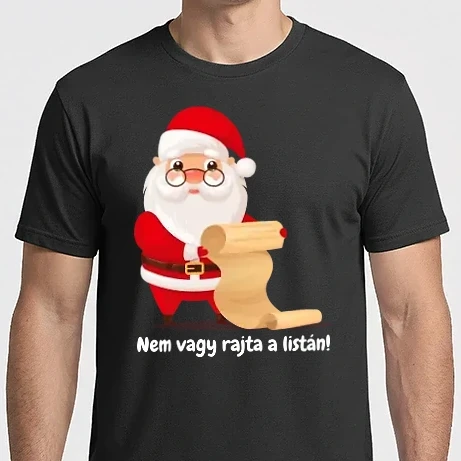 Férfi Imperial póló - Nem vagy rajta a listán! - karácsony - mikulás -  - karácsonyi póló - karácsonyi polo