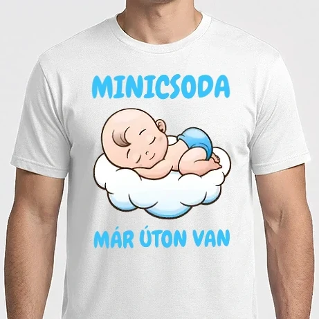 Férfi Imperial póló - Minicsoda már uton van  - kisfiú - karácsonyra - kismamáknak - baba - kisbaba