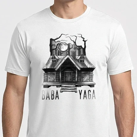 Férfi Imperial póló - Baba Yaga póló – Sötét szláv faház, boszorkányos erdő, Witcher ihlette dizájn