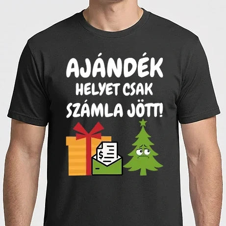 Férfi Imperial póló - Ajándék helyett számla jött - karácsonyi polo - karácsony - karácsonyi ajándék  - karácsonyi póló - karácsonyi polo