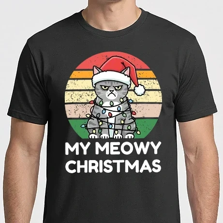 Férfi Imperial póló - My meowy christmas - karácsony -  - karácsonyi póló - karácsonyi polo -karácsonyi ajándék - cicás karácsonyi ajándék