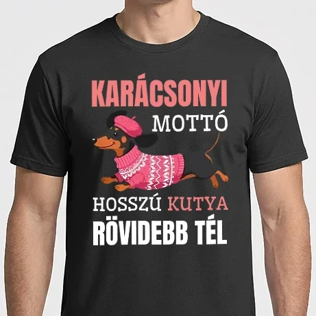 Férfi Imperial póló - Karácsonyi mottó hosszú kutya rövidebb tél  - karácsonyi póló - karácsonyi polo -- ajándék kutyásoknak - karácsony - karácsonyi 