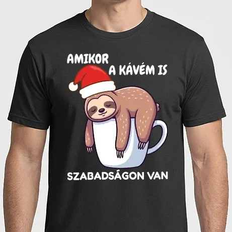 Férfi Imperial póló - Amikor a kávém is szabadságon van - karácsony - - karácsony - karácsonyi póló - karácsonyi polo  - karácsonyi ajándék 
