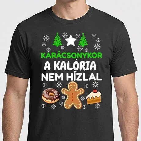 Férfi Imperial póló - Karácsonykor a kalória nem hízlal - ajándék karácsony - karácsony - karácsonyi póló - karácsonyi polo  - karácsonyi ajándék 