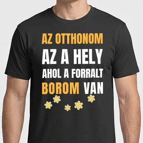 Férfi Imperial póló - Az otthon ott van ahol a forralt borom - karácsony - bor - ünnep - forralt bor - otthon - szív