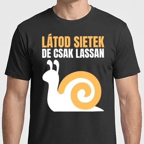 Férfi Imperial póló - Látod sietek de csak lassan - csiga - lassú