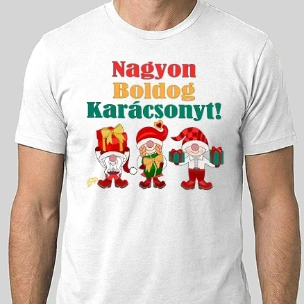 Férfi Alap póló - Karácsonyi Manók Csomaggal