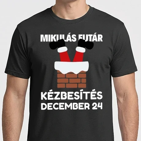 Férfi Imperial póló - mikulás futár kézbezítés decemer 24. -  karácsony - karácsony - karácsonyi póló - karácsonyi polo santa - mikulás