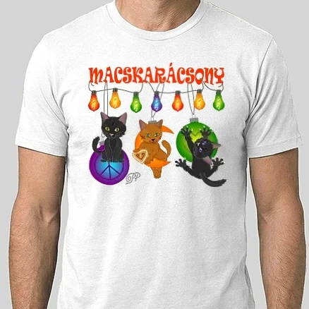 Férfi Alap póló - Macskarácsony