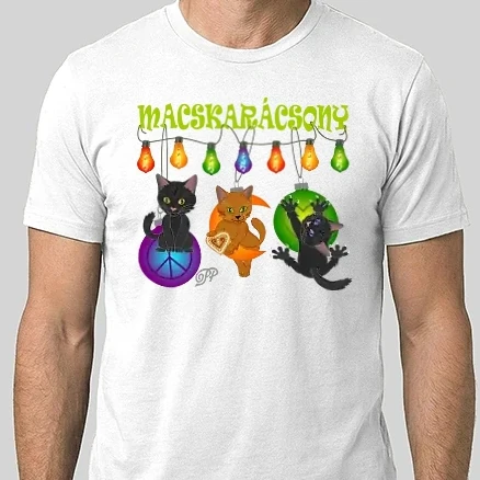 Férfi Alap póló - Macskarácsony B