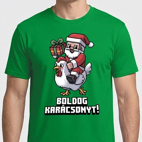 Férfi Imperial póló - Boldog karácsonyt minecraft mikulás