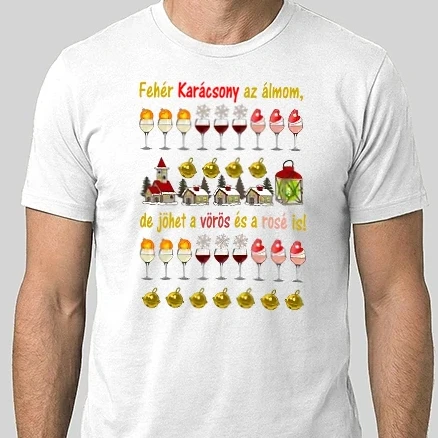 Férfi Alap póló - Karácsonyi Vicces Mintás -BOR