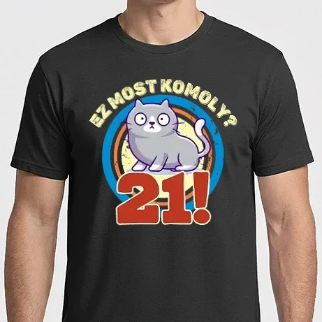 Férfi Imperial póló - ez most komoly 21 éves, csodálkozó macska