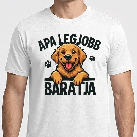 Férfi Imperial póló - Apa legjobb barátja – aranyos kutyás minta