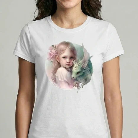 Női Imperial póló - Kislány sárkánnyal 4.