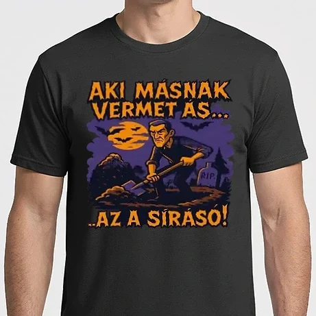 Férfi Imperial póló - sírásó halloween