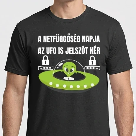 Férfi Imperial póló - A netfüggőség napja - az UFO is jelszót kér - Jelszó - Föld - UFO - függetlenségnapja