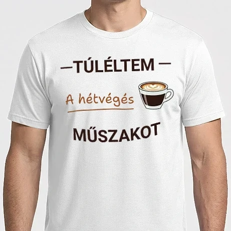 Férfi Imperial póló - Túléltem a hétvégés műszakot - kávé