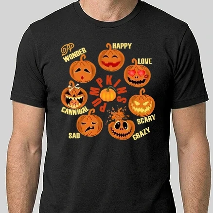 Férfi Alap póló - Halloween Lelke Töklámpások