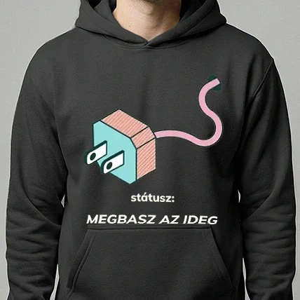 Férfi kapucnis pulóver - státusz