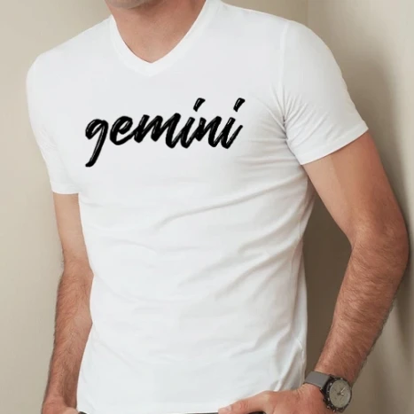 Férfi prémium fit V-nyakú póló - Gemini