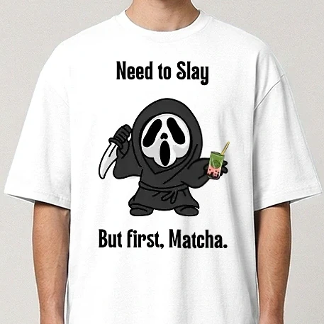 Oversize póló - Needtoslay.Butfirstmatcha.Minta