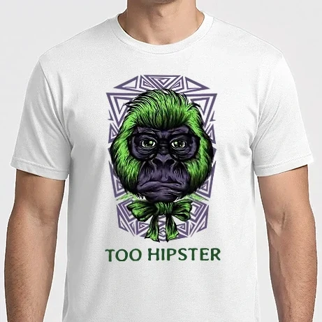 Férfi Imperial póló - Too hipster- Túl hipszter - majom design