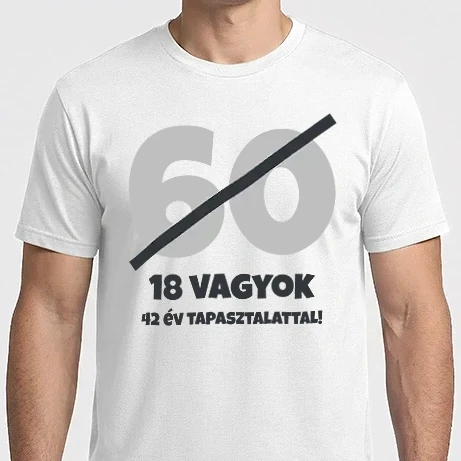 Férfi Imperial póló - 60 - 18 vagyok 42 év tapasztalattal