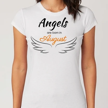 Női Alap póló - Angels are born in August