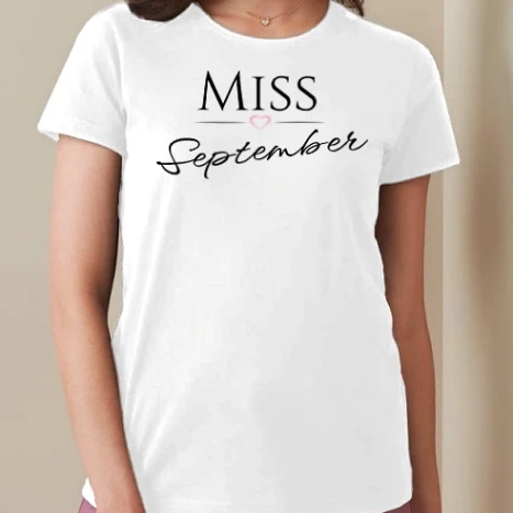 Női prémium kerek nyakú póló  - Miss September