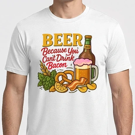Férfi Imperial póló - Beer Because you cant drink bacon