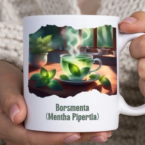 Fehér bögre - Borsmenta