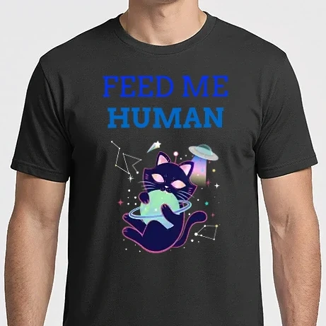 Férfi Imperial póló - FEED ME HUMAN- éhes ufó cica