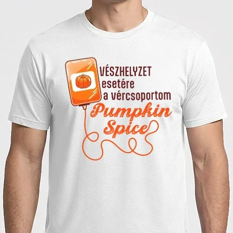 Férfi Imperial póló - A vércsoportom pumpkin spice