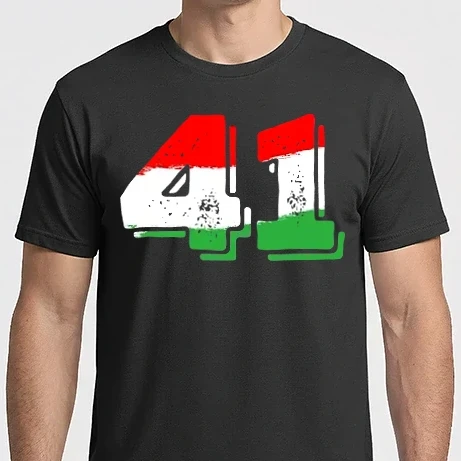 Férfi Imperial póló - magyar trikolor, piro fehér zöld szám 41