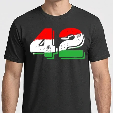 Férfi Imperial póló - magyar trikolor, piro fehér zöld szám 42