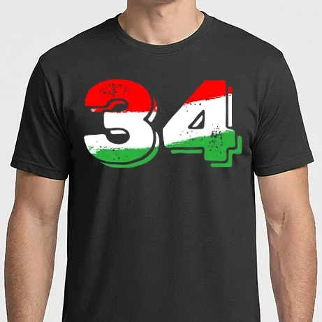 Férfi Imperial póló - magyar trikolor, piro fehér zöld szám 34