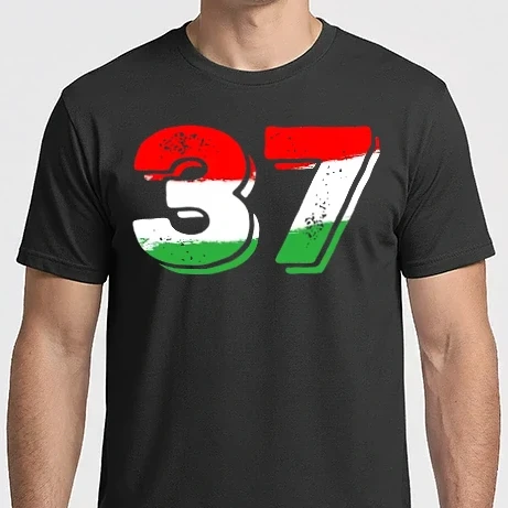 Férfi Imperial póló - magyar trikolor, piro fehér zöld szám 37