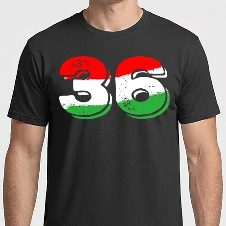 Férfi Imperial póló - magyar trikolor, piro fehér zöld szám 36