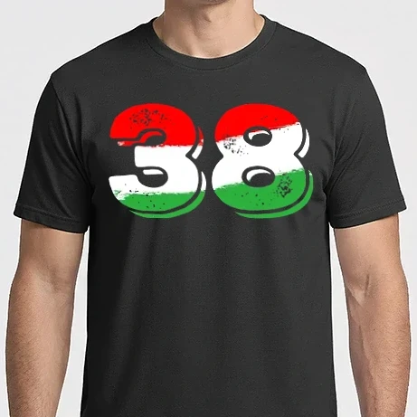 Férfi Imperial póló - magyar trikolor, piros fehér zöld szám 38