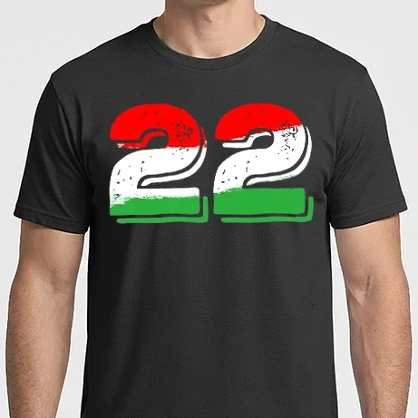 Férfi Imperial póló - magyar trikolor, piros fehér zöld szám 22