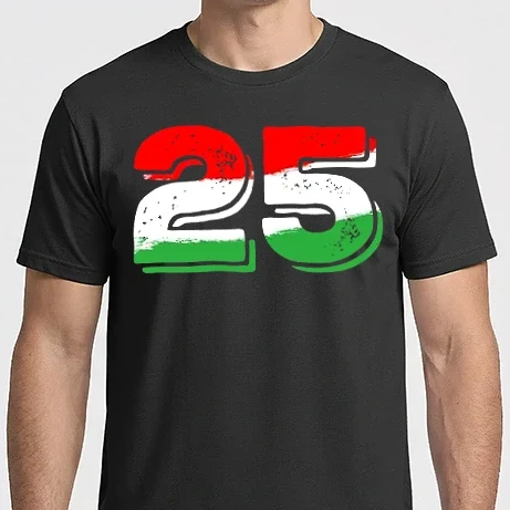 Férfi Imperial póló - magyar trikolor, piros fehér zöld szám 25