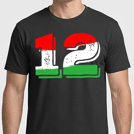 Férfi Imperial póló - magyar trikolor, piros fehér zöld szám 12