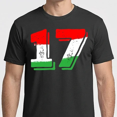 Férfi Imperial póló - magyar trikolor, piros fehér zöld szám 17