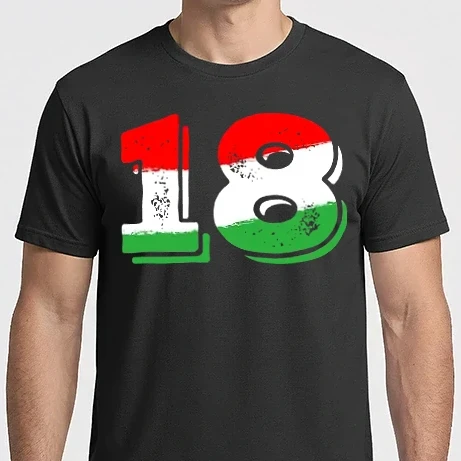 Férfi Imperial póló - magyar trikolor, piros fehér zöld szám 18