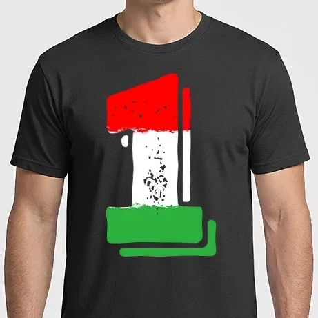 Férfi Imperial póló - magyar trikolor, piros fehér zöld szám 1